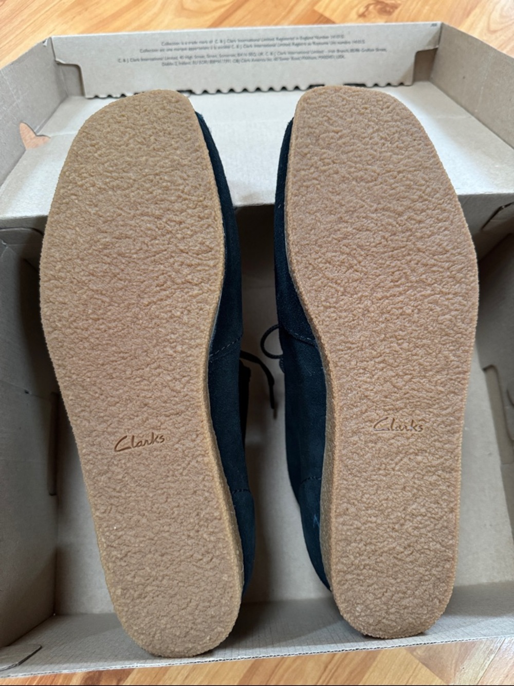 NEW Clark’s Shacre Men's Black Suede Crepe Sole Chukka Boots (Wallabee) - Picture 4 of 5